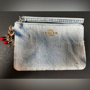 New! SOLDOUT COACH Loved Denim Wristlet with Charms
